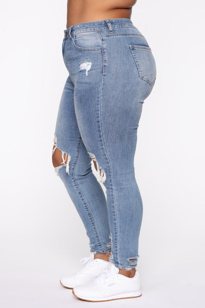 Stretch Ripped Women Plus Size Jeans Plus Size Jeans - Plush Fashions Shop 