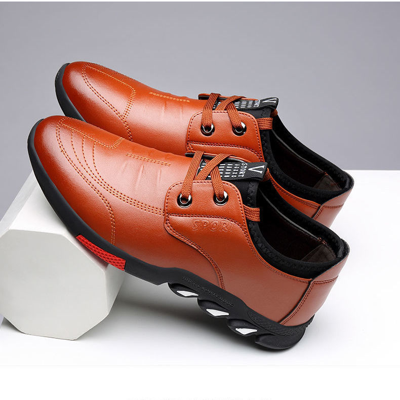 Leather Shoes Mens Leather Spring New Mens Business - Plush Fashions Shop 