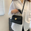 Women Handbags Fashion Chain Shoulder Bag with Love Metal Design in Black