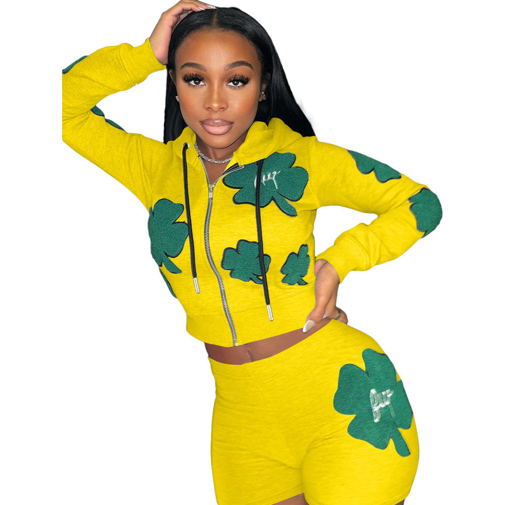 Women's Sports Two-piece Set Short Suit - Plush Fashions Shop 