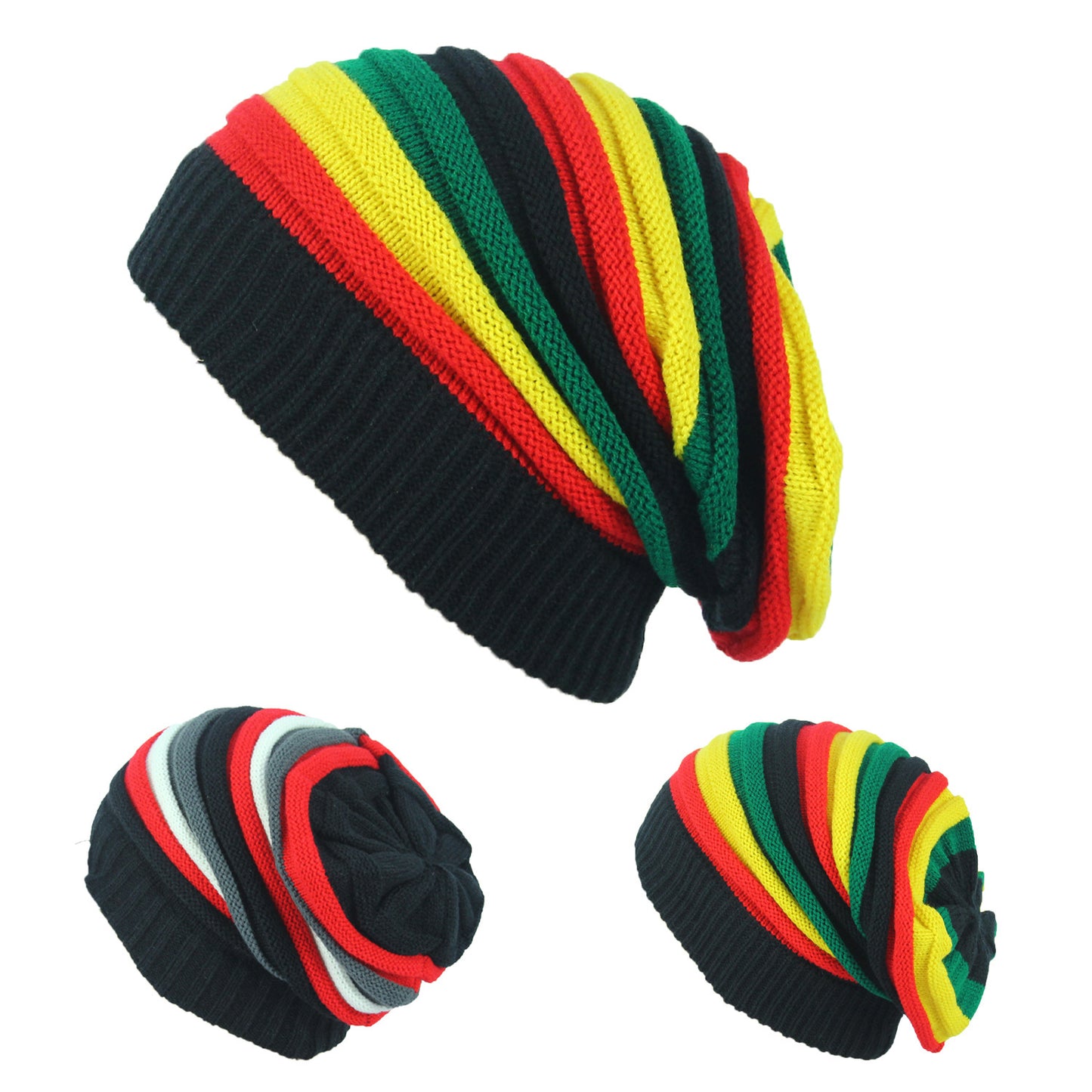 Colorful Striped Wool Hat Fashion Outdoor Warm - Plush Fashions Shop 