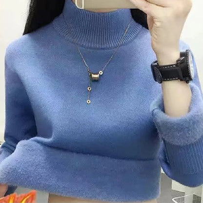 Women Elegant Thick Lined Warm Sweater - Plush Fashions Shop 